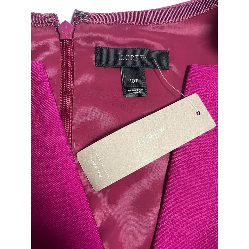J Crew Split-Neck Wool-Silk Suit Sheath Dress *Pockets* 10T 10 Tall Berry 07470 - Picture 4 of 10